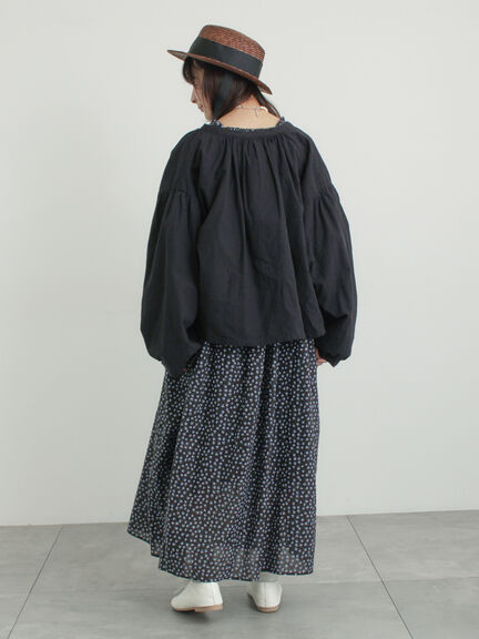 花柄シャーリングワンピース（ブラック/イエロー/カーキ）｜Samansa Mos2（サマンサ モスモス）通販