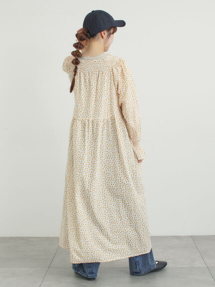 花柄シャーリングワンピース（ブラック/イエロー/カーキ）｜Samansa Mos2（サマンサ モスモス）通販