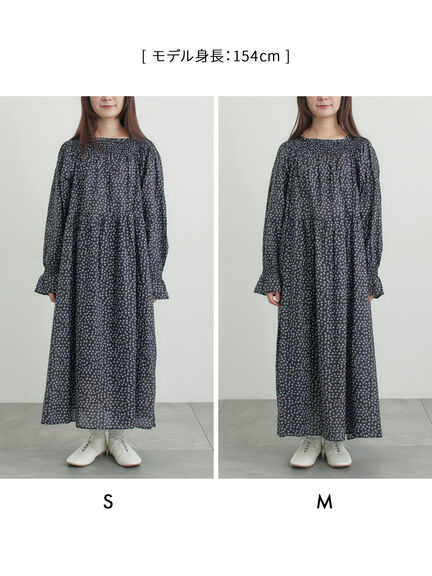 花柄シャーリングワンピース（ブラック/イエロー/カーキ）｜Samansa Mos2（サマンサ モスモス）通販