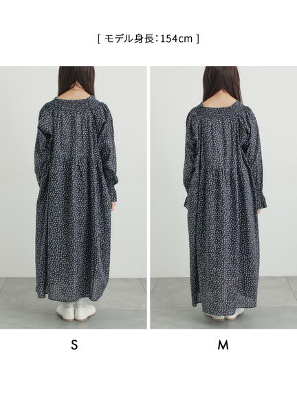 花柄シャーリングワンピース（ブラック/イエロー/カーキ）｜Samansa Mos2（サマンサ モスモス）通販