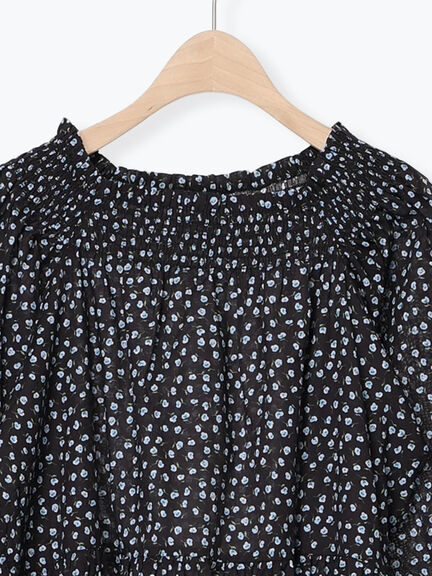 花柄シャーリングワンピース（ブラック/イエロー/カーキ）｜Samansa Mos2（サマンサ モスモス）通販