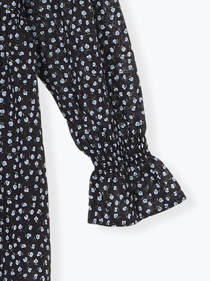 花柄シャーリングワンピース（ブラック/イエロー/カーキ）｜Samansa Mos2（サマンサ モスモス）通販