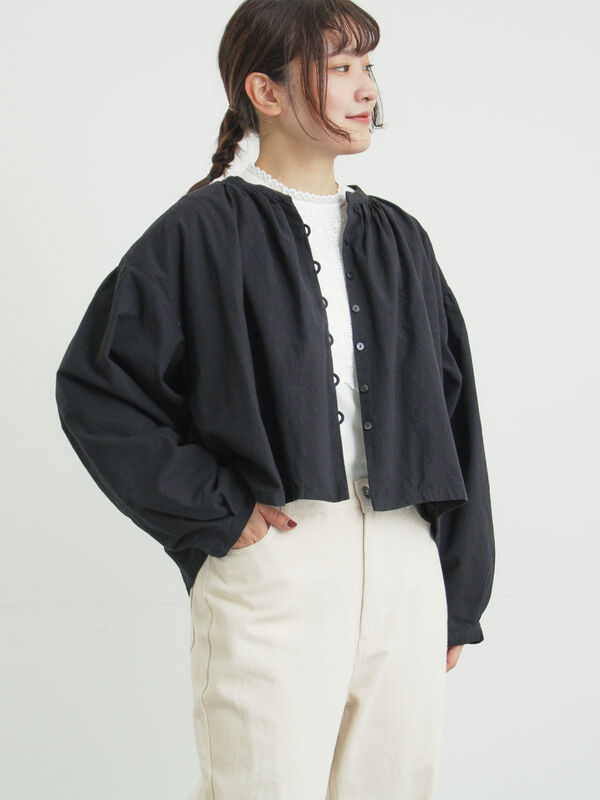 ショートギャザージャケット（ブラック）｜Samansa Mos2（サマンサ モスモス）通販