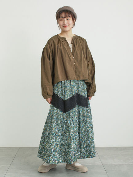 ショートギャザージャケット（オフホワイト/ブラック/ブラウン）｜Samansa Mos2（サマンサ モスモス）通販