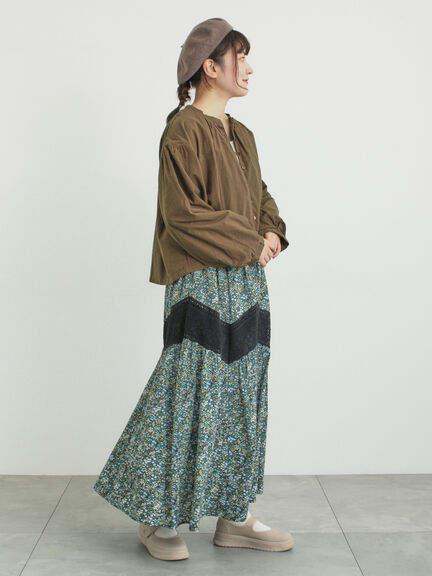 ショートギャザージャケット（オフホワイト/ブラック/ブラウン）｜Samansa Mos2（サマンサ モスモス）通販