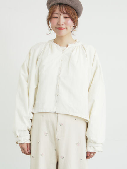 ショートギャザージャケット（オフホワイト/ブラック/ブラウン）｜Samansa Mos2（サマンサ モスモス）通販