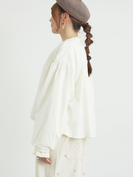 ショートギャザージャケット（オフホワイト/ブラック/ブラウン）｜Samansa Mos2（サマンサ モスモス）通販