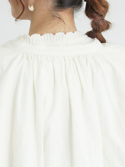 ショートギャザージャケット（オフホワイト/ブラック/ブラウン）｜Samansa Mos2（サマンサ モスモス）通販