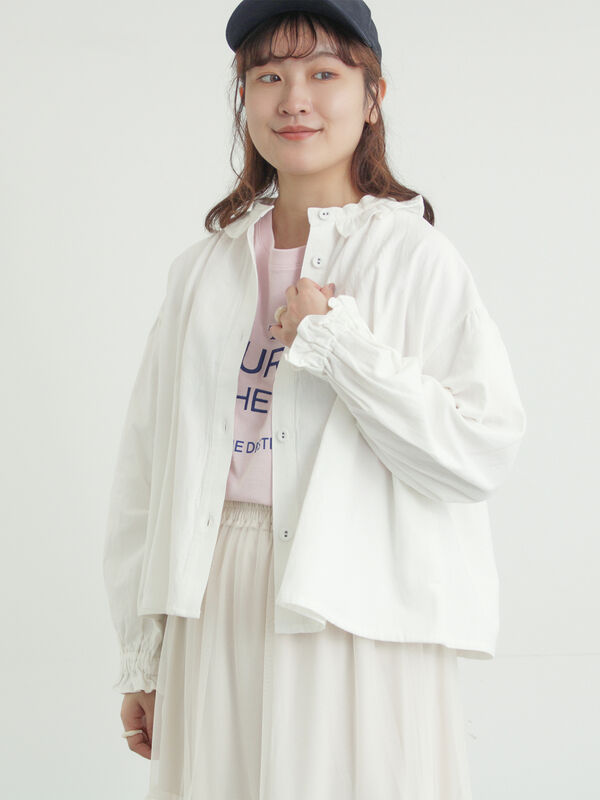 フリル襟ジャケット（オフホワイト）｜Samansa Mos2（サマンサ モスモス）通販