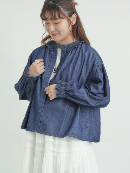 フリル襟ジャケット（オフホワイト/ブラック/サックスブルー/ネイビー）｜Samansa Mos2（サマンサ モスモス）通販