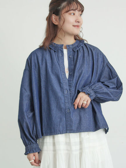 フリル襟ジャケット（オフホワイト/ブラック/サックスブルー/ネイビー）｜Samansa Mos2（サマンサ モスモス）通販