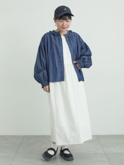 フリル襟ジャケット（オフホワイト/ブラック/サックスブルー/ネイビー）｜Samansa Mos2（サマンサ モスモス）通販