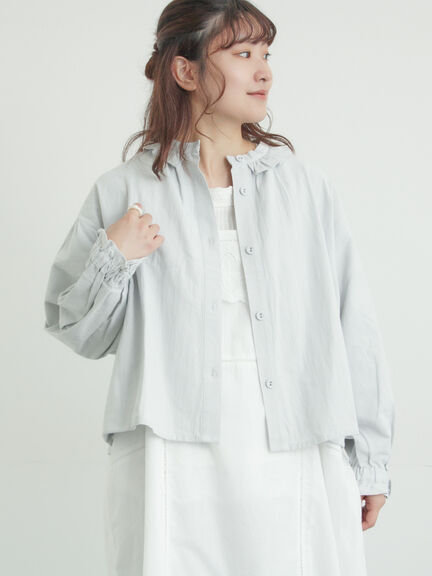 フリル襟ジャケット（オフホワイト/ブラック/サックスブルー/ネイビー）｜Samansa Mos2（サマンサ モスモス）通販