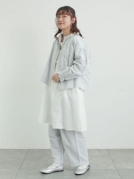 フリル襟ジャケット（オフホワイト/ブラック/サックスブルー/ネイビー）｜Samansa Mos2（サマンサ モスモス）通販