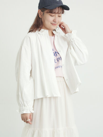 フリル襟ジャケット（オフホワイト/ブラック/サックスブルー/ネイビー）｜Samansa Mos2（サマンサ モスモス）通販