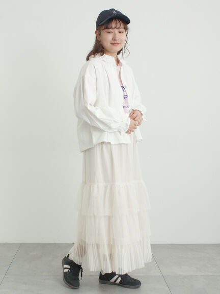 フリル襟ジャケット（オフホワイト/ブラック/サックスブルー/ネイビー）｜Samansa Mos2（サマンサ モスモス）通販