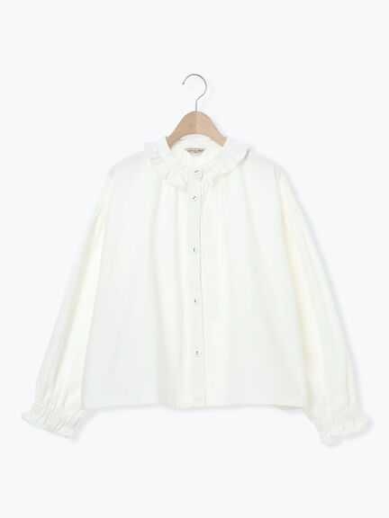 フリル襟ジャケット（オフホワイト/ブラック/サックスブルー/ネイビー）｜Samansa Mos2（サマンサ モスモス）通販