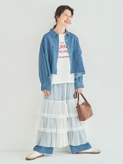 デニムストレートパンツ（チャコールグレー/サックスブルー/ブルー）｜Samansa Mos2（サマンサ モスモス）通販