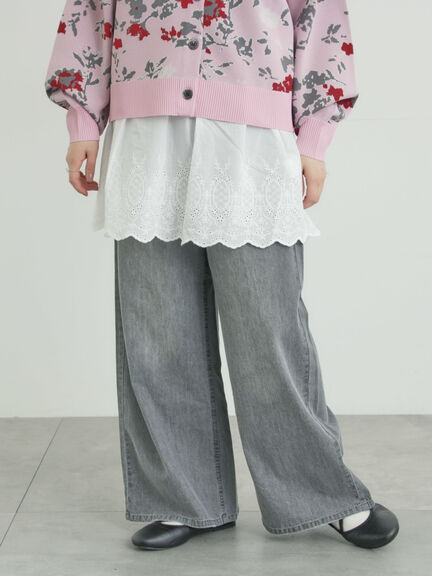 デニムストレートパンツ（チャコールグレー/サックスブルー/ブルー）｜Samansa Mos2（サマンサ モスモス）通販