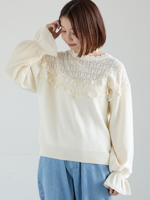 【美品】rosymonster オーガンジートップス　ホワイト 売れ筋アイテムラン 【美品】rosymonster オーガンジートップス