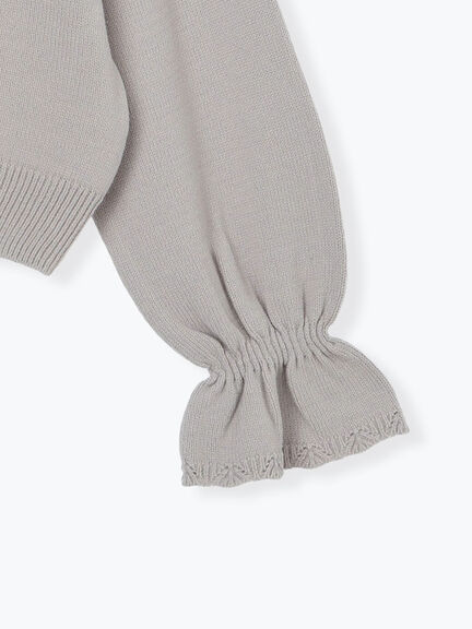 透かし柄切替レースニット（オフホワイト/グレー/ダークブラウン）｜Samansa Mos2（サマンサ モスモス）通販