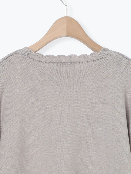 透かし柄切替レースニット（オフホワイト/グレー/ダークブラウン）｜Samansa Mos2（サマンサ モスモス）通販