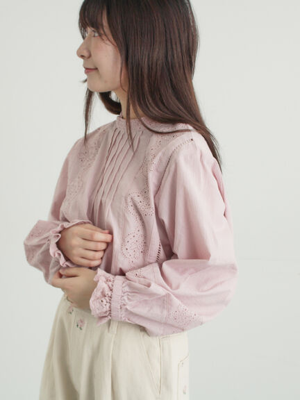 スタンドカラーレースブラウス（オフホワイト/ピンク/キナリ）｜Samansa Mos2（サマンサ モスモス）通販