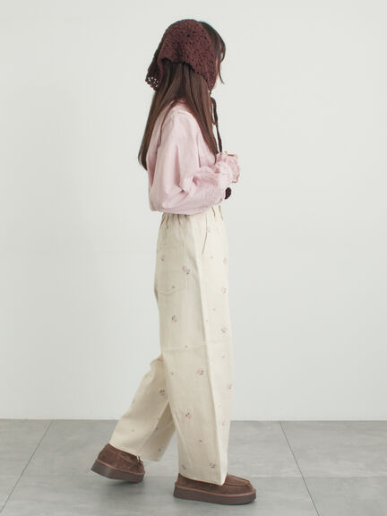 スタンドカラーレースブラウス（オフホワイト/ピンク/キナリ）｜Samansa Mos2（サマンサ モスモス）通販