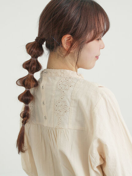 スタンドカラーレースブラウス（オフホワイト/ピンク/キナリ）｜Samansa Mos2（サマンサ モスモス）通販