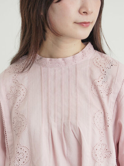 スタンドカラーレースブラウス（オフホワイト/ピンク/キナリ）｜Samansa Mos2（サマンサ モスモス）通販
