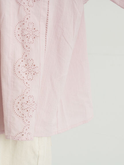 スタンドカラーレースブラウス（オフホワイト/ピンク/キナリ）｜Samansa Mos2（サマンサ モスモス）通販