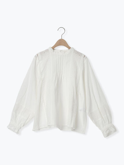 スタンドカラーレースブラウス（オフホワイト/ピンク/キナリ）｜Samansa Mos2（サマンサ モスモス）通販