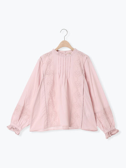 スタンドカラーレースブラウス（オフホワイト/ピンク/キナリ）｜Samansa Mos2（サマンサ モスモス）通販