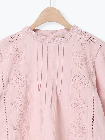 スタンドカラーレースブラウス（オフホワイト/ピンク/キナリ）｜Samansa Mos2（サマンサ モスモス）通販