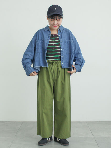 デニムショート丈シャツ（チャコールグレー/サックスブルー/ブルー）｜Samansa Mos2（サマンサ モスモス）通販