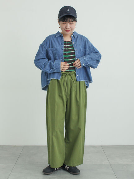 デニムショート丈シャツ（チャコールグレー/サックスブルー/ブルー）｜Samansa Mos2（サマンサ モスモス）通販