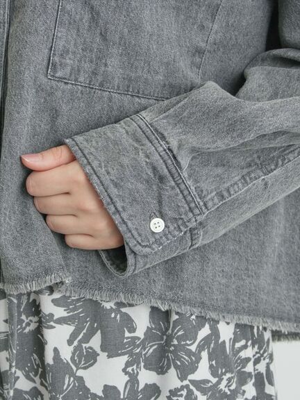 デニムショート丈シャツ（チャコールグレー/サックスブルー/ブルー）｜Samansa Mos2（サマンサ モスモス）通販