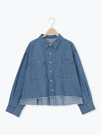 デニムショート丈シャツ（チャコールグレー/サックスブルー/ブルー）｜Samansa Mos2（サマンサ モスモス）通販