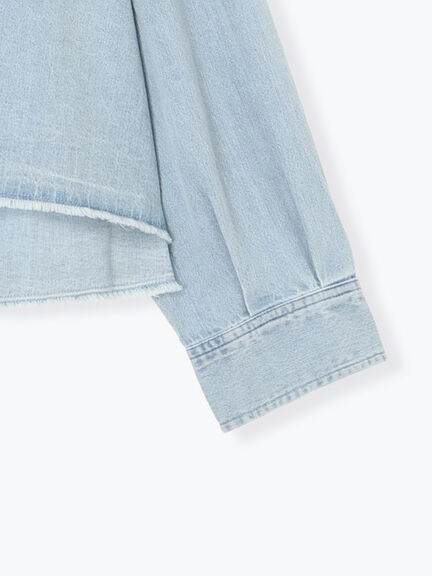 デニムショート丈シャツ（チャコールグレー/サックスブルー/ブルー）｜Samansa Mos2（サマンサ モスモス）通販