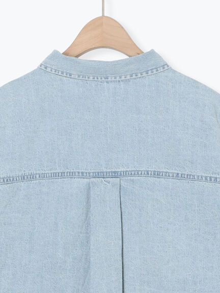 デニムショート丈シャツ（チャコールグレー/サックスブルー/ブルー）｜Samansa Mos2（サマンサ モスモス）通販