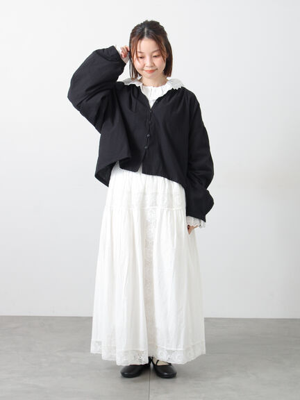 ローズ柄レースギャザースカート（オフホワイト/ブラック/ピンク）｜Samansa Mos2（サマンサ モスモス）通販