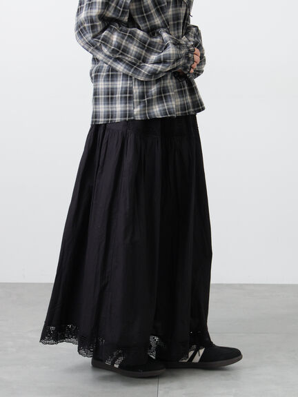 ローズ柄レースギャザースカート（オフホワイト/ブラック/ピンク）｜Samansa Mos2（サマンサ モスモス）通販