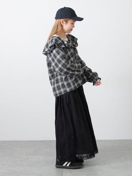 ローズ柄レースギャザースカート（オフホワイト/ブラック/ピンク）｜Samansa Mos2（サマンサ モスモス）通販