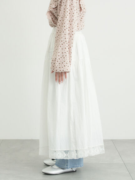 ローズ柄レースギャザースカート（オフホワイト/ブラック/ピンク）｜Samansa Mos2（サマンサ モスモス）通販