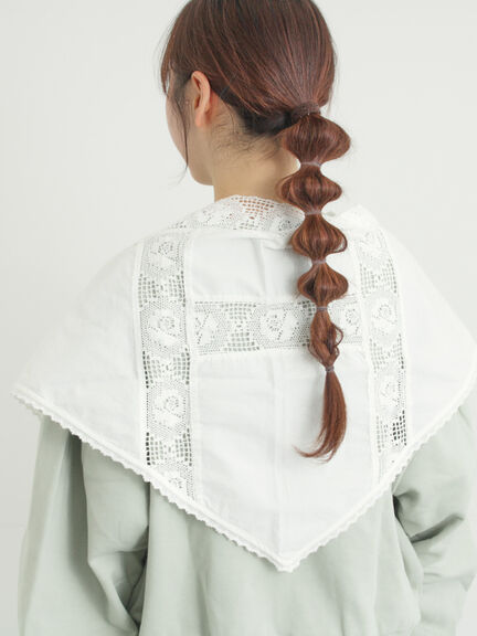 ローズ柄レースストール（オフホワイト/ブラック）｜Samansa Mos2（サマンサ モスモス）通販