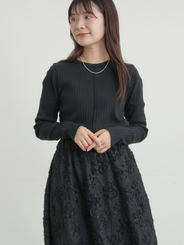 前後2WAY柄アソートカットソー（ブラック）｜Samansa Mos2（サマンサ モスモス）通販