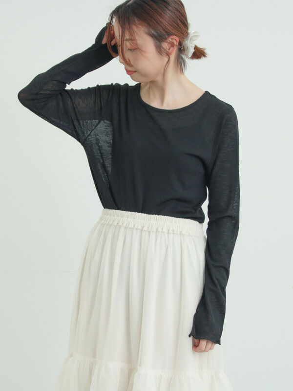 シアーカットソー（ブラック）｜Samansa Mos2（サマンサ モスモス）通販