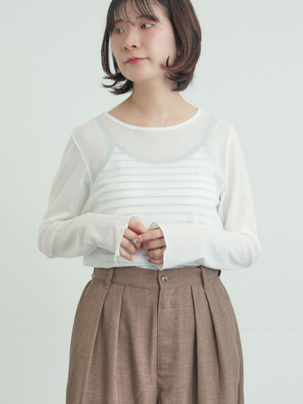 シアーカットソー（オフホワイト/ブラック/ミント）｜Samansa Mos2（サマンサ モスモス）通販