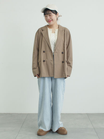 ダブルテーラードジャケット（グレー/ライトベージュ/ベージュ）｜Samansa Mos2（サマンサ モスモス）通販