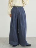 綿ナイロンワイドパンツ（ネイビー）｜Samansa Mos2（サマンサ モスモス）通販